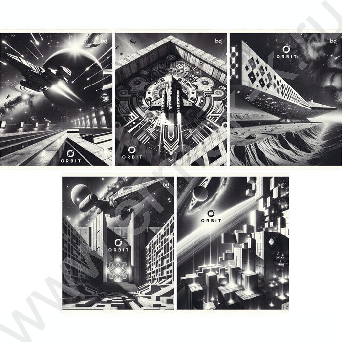 Тетрадь  80л клетка "Orbit" ассорти | Фото 1