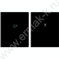 Тетрадь  80л клетка/спираль "In black" выб. лак, двойная обложка/ ассорти | Фото 2