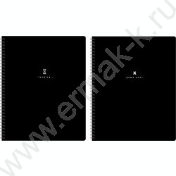 Тетрадь  80л клетка/спираль "In black" выб. лак, двойная обложка/ ассорти | Фото 3