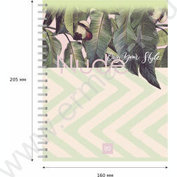 Тетрадь  80л клетка/спираль "Nude" выб. лак/ ассорти | Фото 5