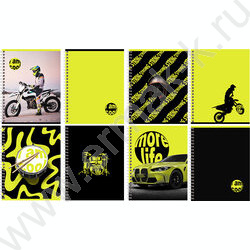 Тетрадь  80л клетка/спираль "Яркий экстрим" двойная обложка/ ассорти | Фото 1