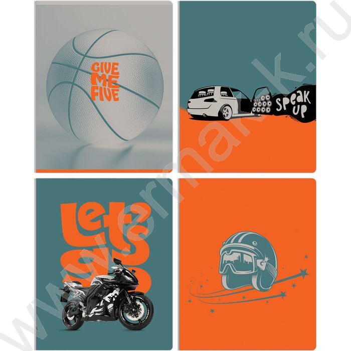 Тетрадь  96л клетка "Let's go" ассорти, эконом | Фото 1