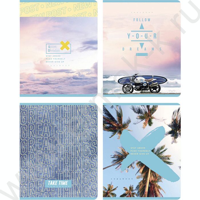 Тетрадь  96л клетка "Take time" выб. лак/ ассорти | Фото 1