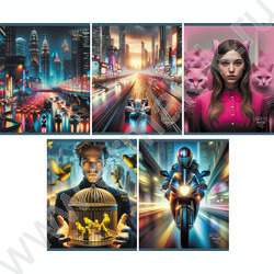 Тетрадь  96л клетка "Unreal" ассорти, суперэконом | Фото 1