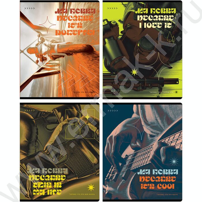 Тетрадь  96л клетка "Мои увлечения" ассорти | Фото 1