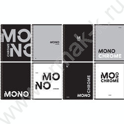 Тетрадь  96л клетка/спираль "MonoChrome" двойная обложка/ ассорти | Фото 1