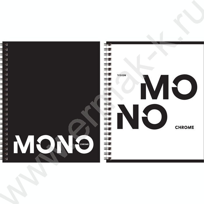 Тетрадь  96л клетка/спираль "MonoChrome" двойная обложка/ ассорти | Фото 3