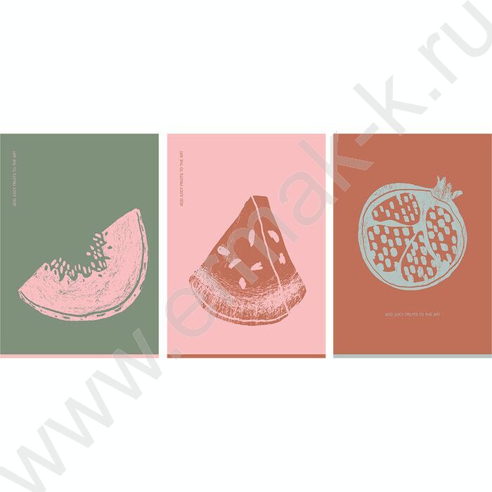 Тетрадь  48л А4 клетка "Juicy fruits" /soft-touch ламинация/ ассорти | Фото 1