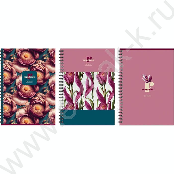 Тетрадь  96л А4 клетка/спираль "Flower story" /глянц.лам. | Фото 1