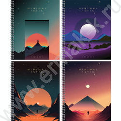 Тетрадь  96л клетка/спираль/тв.обл."Minimalistic" /глянц. лам./фольга | Фото 1