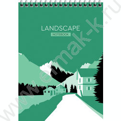 Блокнот  80л А5 спираль "Landscape" ассорти | Фото 2