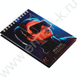 Блокнот  80л А6 спираль/тв.обл. "Cyber world" /матовая ламинация, тиснение фольгой | Фото 3