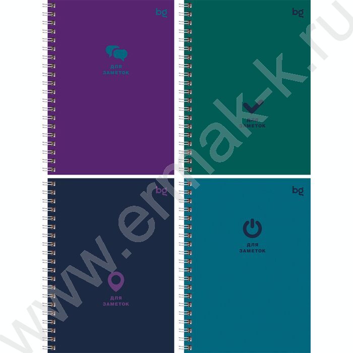 Зап. книжка  80л А6 спираль/тв.обл. "Monocolor. Dark" глянцевая ламинация ассорти | Фото 1