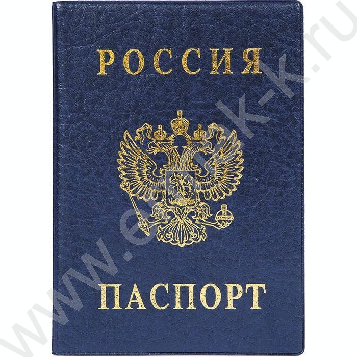 Обложка д/паспорта п/жесткая синяя | Фото 1