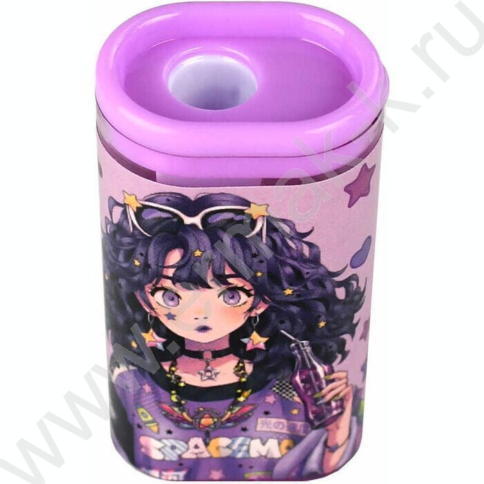 Точилка 1отв. пластик "Модницы" /с контейнером /ассорти | Фото 2