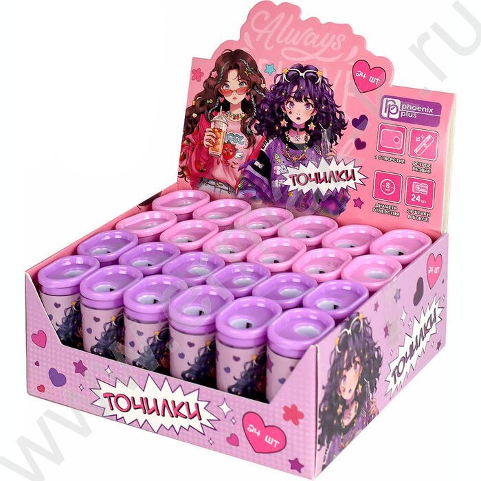 Точилка 1отв. пластик "Модницы" /с контейнером /ассорти | Фото 4