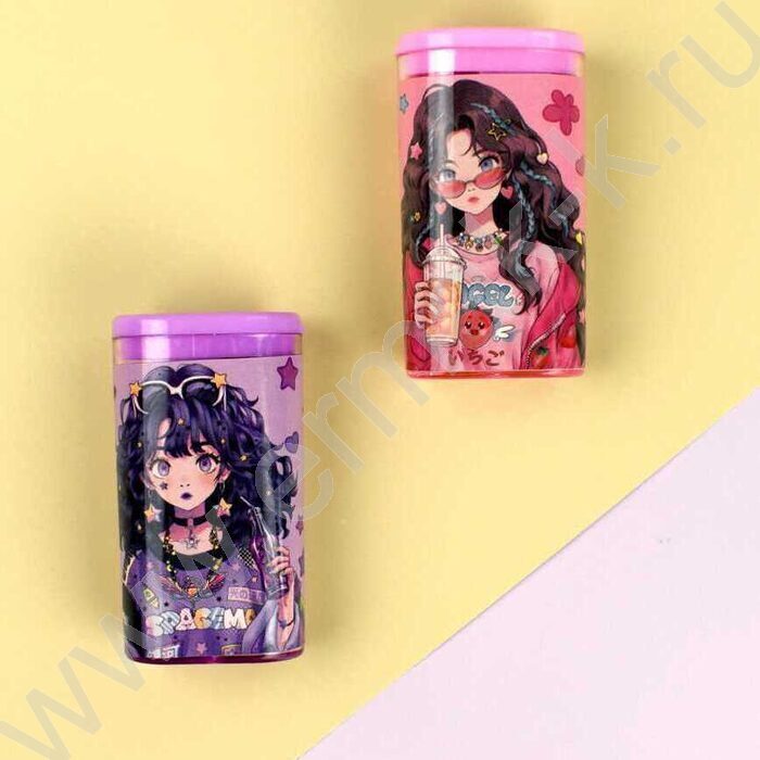 Точилка 1отв. пластик "Модницы" /с контейнером /ассорти | Фото 5