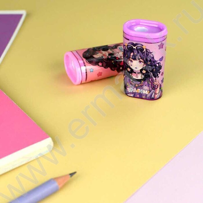 Точилка 1отв. пластик "Модницы" /с контейнером /ассорти | Фото 6