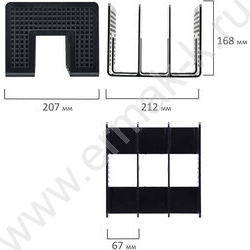 Лоток-сортер для бумаг "Office-Expert", 3 отделения, 207*212*168мм /черный | Фото 2