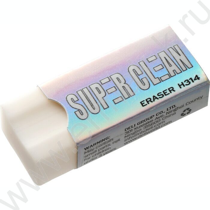 Ластик белый прямоугольный "Super Clean" 41*17*10мм | Фото 1