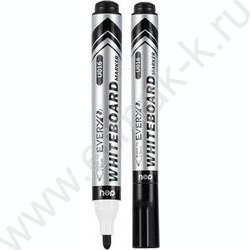 Маркер д/маркерных досок /черный/ 2,5мм круг Everyu /заправляемый | Фото 1