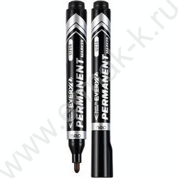 Маркер перм. /черный/ 2,5мм круг Everyu /заправляемый | Фото 1