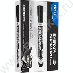 Маркер перм. /черный/ 2,5мм круг Everyu /заправляемый | Фото 2