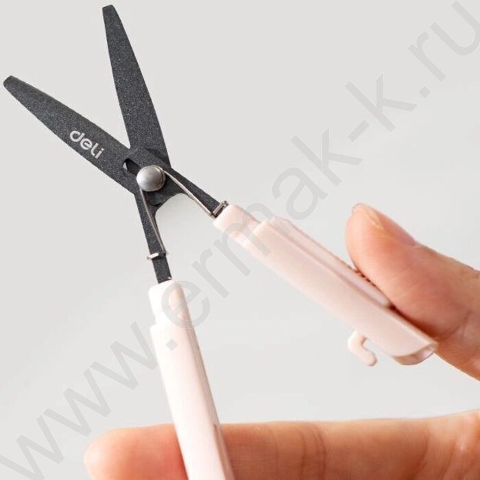 Ножницы 12,5см портативные EZ508 Linfini /розовые, блистер | Фото 3