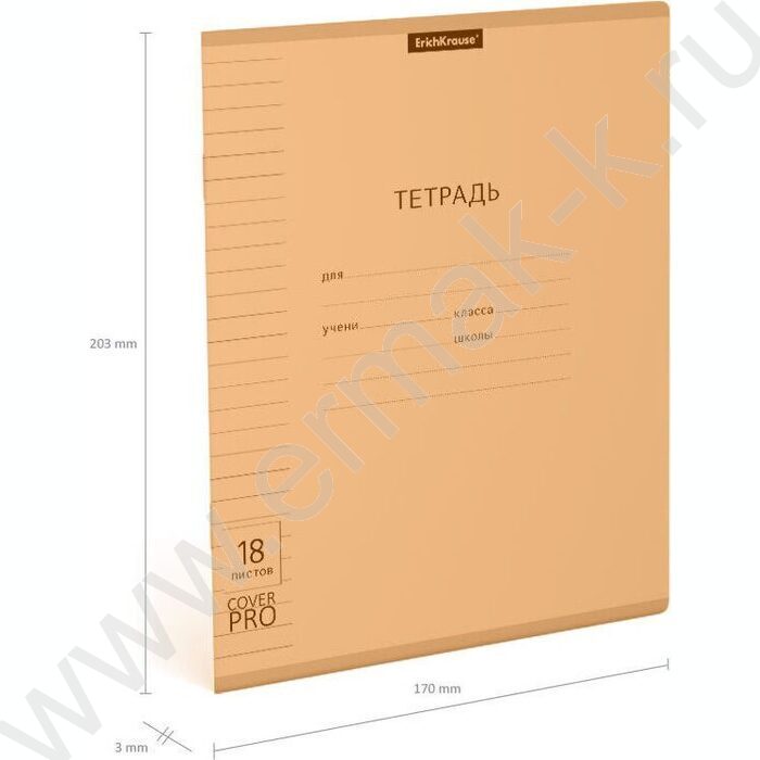 Тетрадь  18л линейка с пластиковой обложкой "Классика CoverPrо Neon" /оранжевый | Фото 4