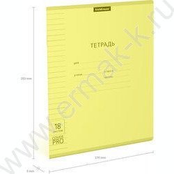 Тетрадь  18л линейка с пластиковой обложкой "Классика CoverPrо Neon" /желтый | Фото 4