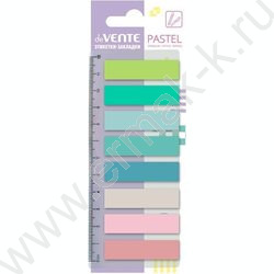 Набор самокл. этикеток-закладок 12*44мм /20л*8цв пастель, "Pastel"  пластик полупр. кор.блистер NEW | Фото 1