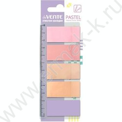 Набор самокл. этикеток-закладок 20*44мм /20л*8цв пастель, "Pastel"  пластик полупр. кор.блистер NEW | Фото 1