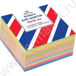 Бумага д/записей  76*76мм /400л, 75г/м², 6 неоновых и 4 пастельных цветов с липким краем | Фото 1