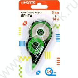 Корректирующая лента 5мм*14м черно-зеленый полупрозрачный корпус, боковой аппликатор, блистер | Фото 1
