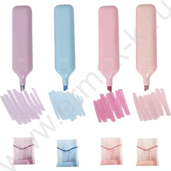 Текстовыделитель /набор  4цв/ 1-5мм косой "Shimmer", плоский корпус /блистер | Фото 1