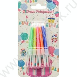 Свечи д/торта Волна с держателями ассорти 5,5см 10 шт/уп | Фото 1