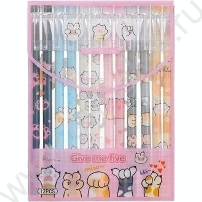 Ручка гелевая со стираемыми чернилами синяя 0,5мм Лапки/цветной с рисунком корпус /ассорти/,блис | Фото 3