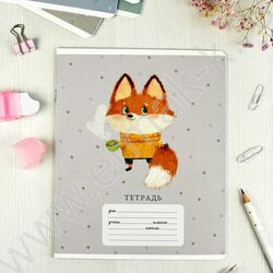 Тетрадь  12л клетка "Пастельные зверушки" /выборочный  УФ-лак/ ассорти | Фото 8
