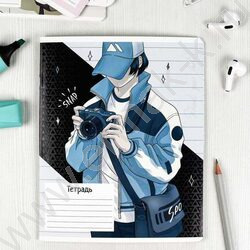 Тетрадь  18л клетка "Аниме подростки" /выборочный  УФ-лак/ ассорти | Фото 6