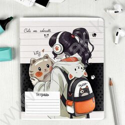 Тетрадь  18л клетка "Аниме подростки" /выборочный  УФ-лак/ ассорти | Фото 9