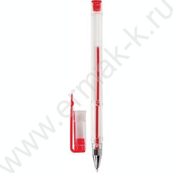 Ручка гелевая красная 0,5мм "Basic" GP-789 /прозр.корпус | Фото 2