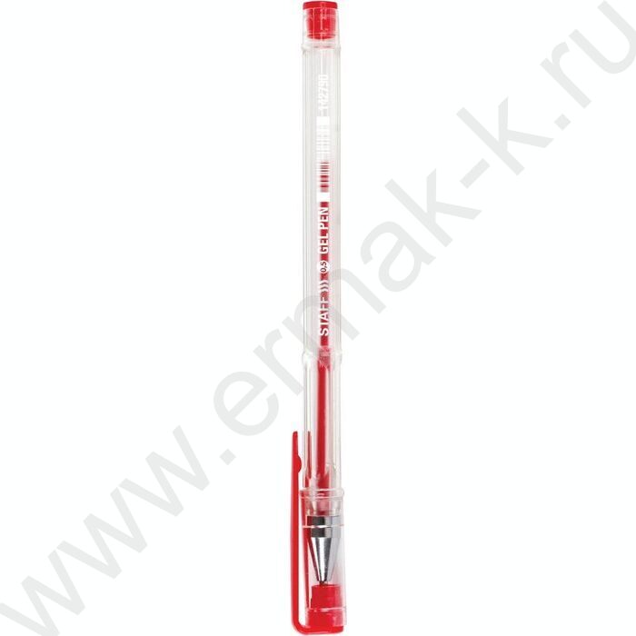 Ручка гелевая красная 0,5мм "Basic" GP-789 /прозр.корпус | Фото 3