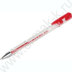 Ручка гелевая красная 0,5мм "Basic" GP-789 /прозр.корпус | Фото 6