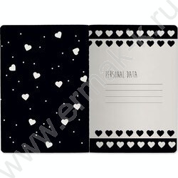 Тетрадь  40л клетка "BLACK&WHITE. Сердечки" 70 г/м2 бежевая бумага | Фото 2