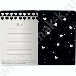 Тетрадь  40л клетка "BLACK&WHITE. Сердечки" 70 г/м2 бежевая бумага | Фото 4