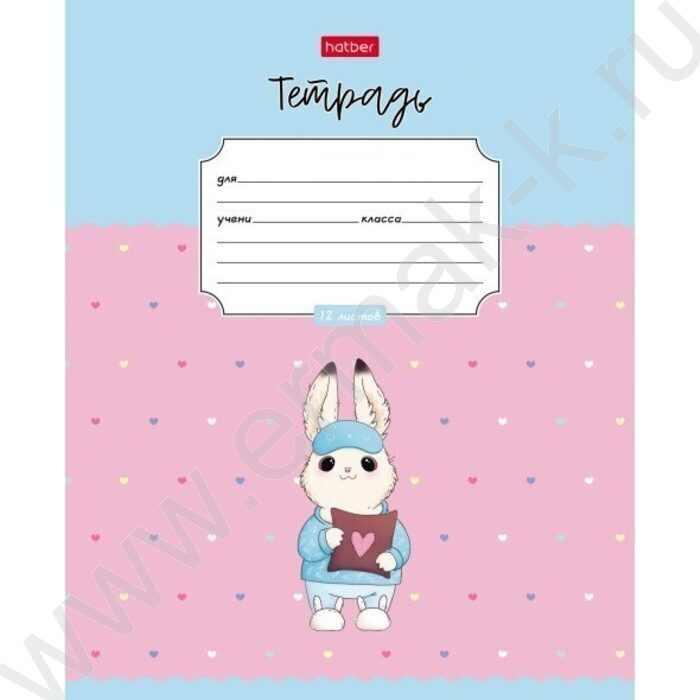 Тетрадь  12л клетка "Милашка Банни" 5видов | Фото 2