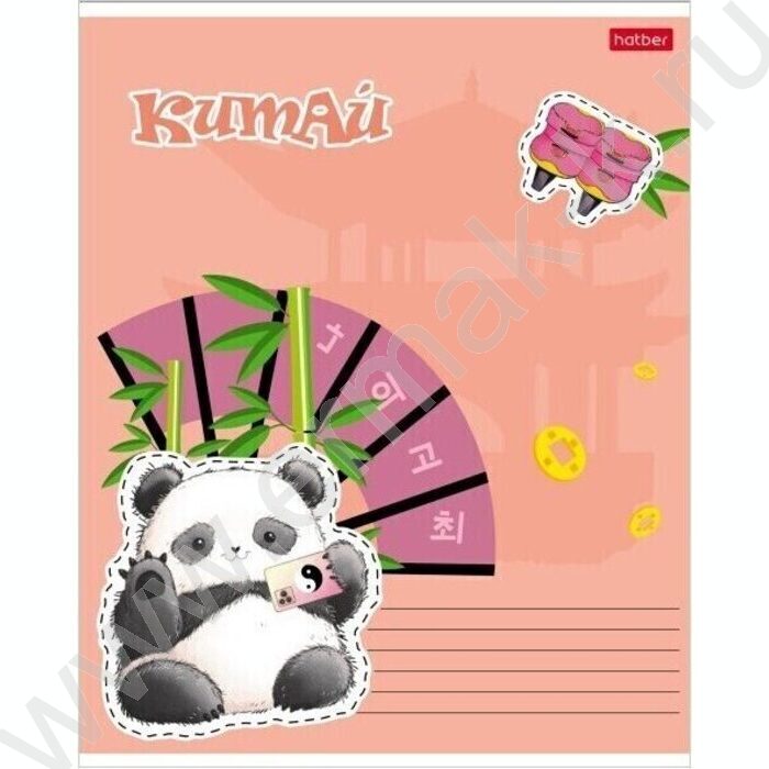 Тетрадь  24л клетка "Плюшевые панды" 5видов | Фото 1