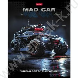 Тетрадь  48л клетка/пластик обл. "MAD CAR" | Фото 1