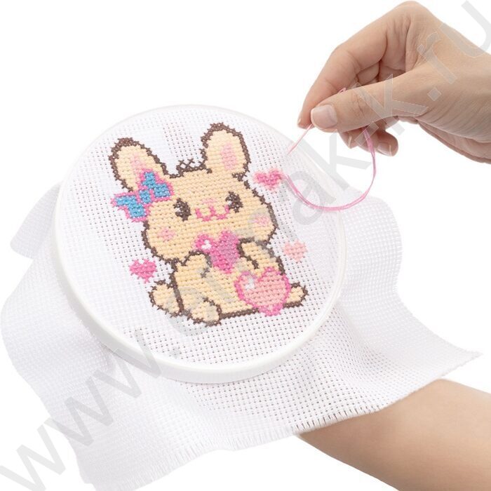 Набор д/творчества Вышивка  Зайчишка с сердечком (с пяльцами) | Фото 3