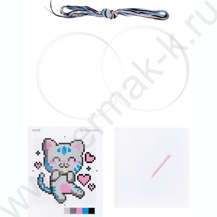 Набор д/творчества Вышивка  Счастливый котик (с пяльцами) | Фото 2